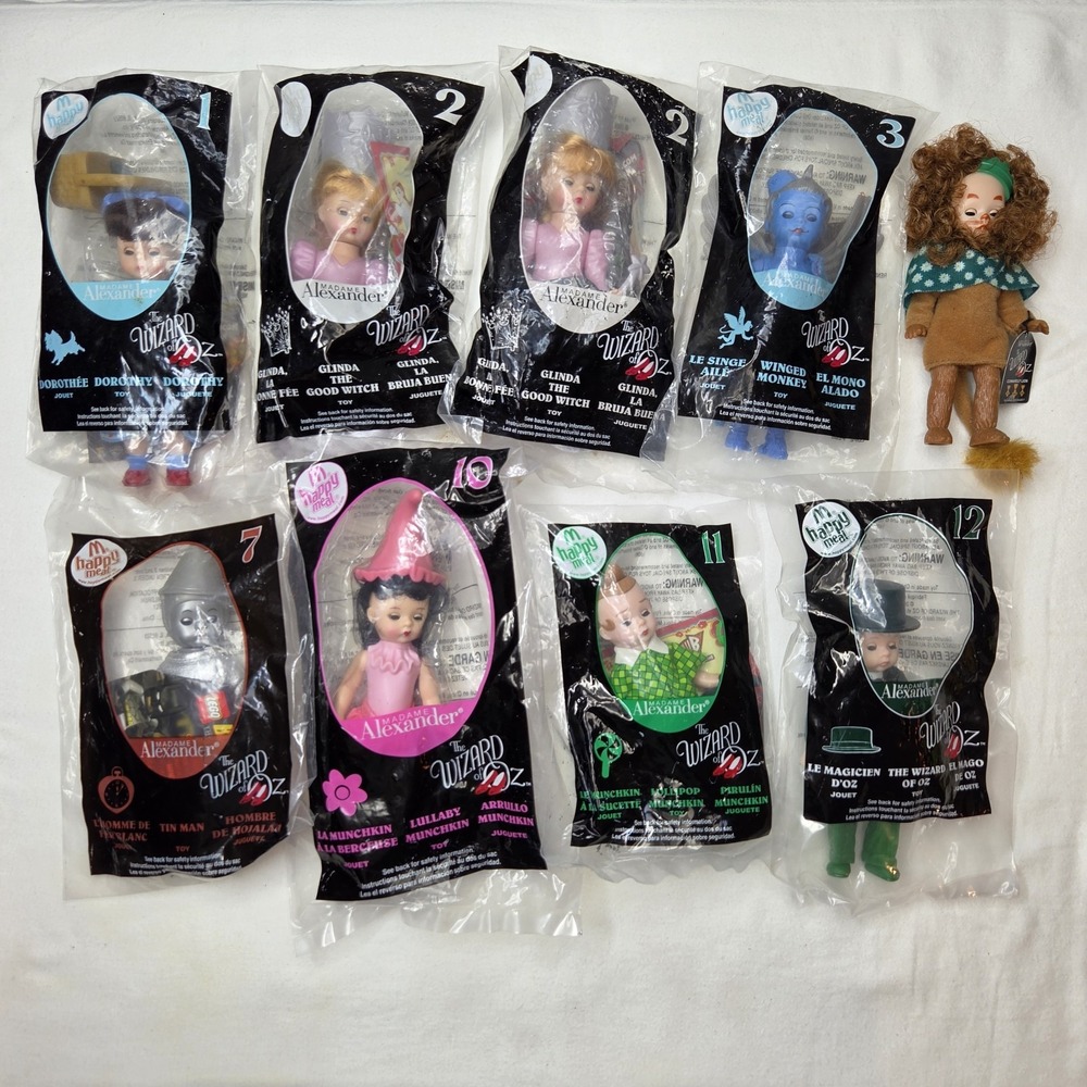 Madame Alexander Wizard of Oz 2008 McDonalds Happy Meal Dolls 1-4, 7, 10-12